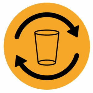 Reusable cup recycling symbol logo from bettercup