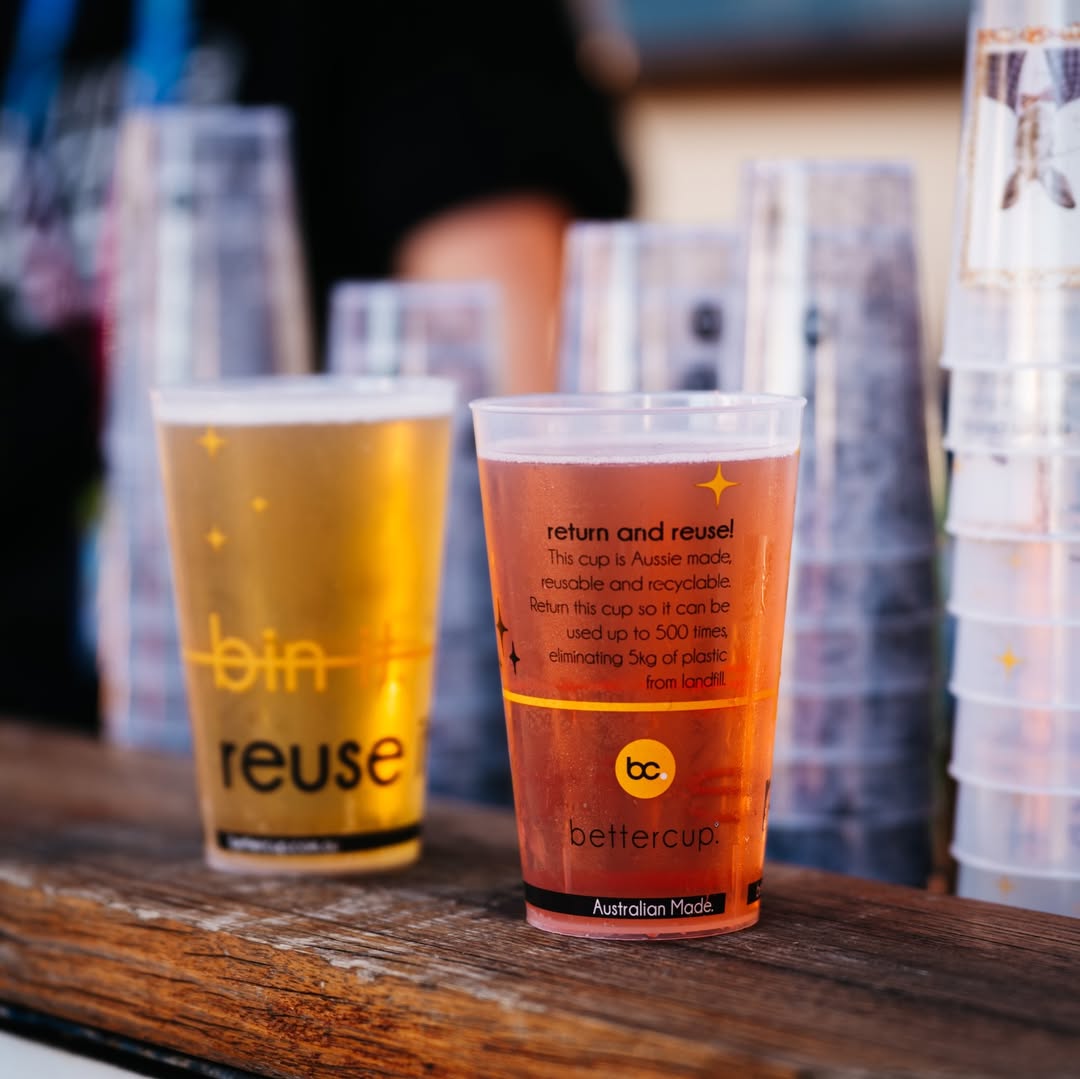 Bettercup reusable custom printed cups for beer at fringe world festival in Perth, Australia